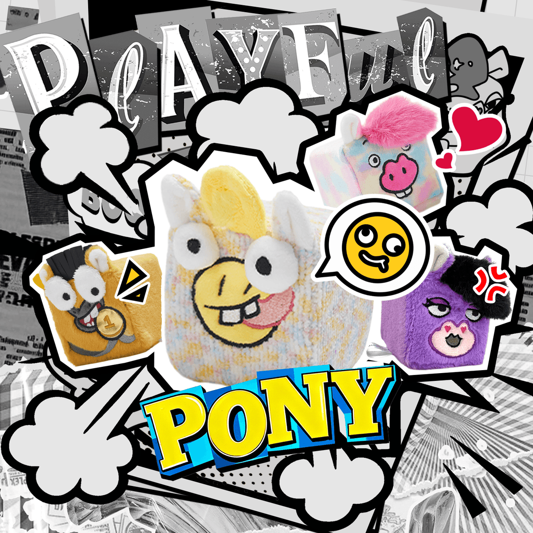 SquarePals Year of the Horse Limited Edition features a playful pony design with colorful, cute characters.