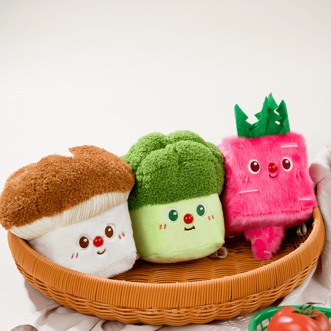 Soft plush Squarepals displayed at the Canton Fair 2026, showcasing their adorable and unique designs.