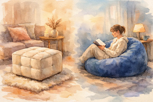 Plush Ottoman Versus Beanbag Chair for Cozy Rooms